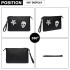 LT6822S-MISS LULU MISS LULU PU LEATHER SEQUIN SKULL CLUTCH BAG BLACK